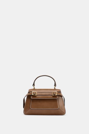 BOLSO CITY HEBILLAS - Tostado oscuro de Zara