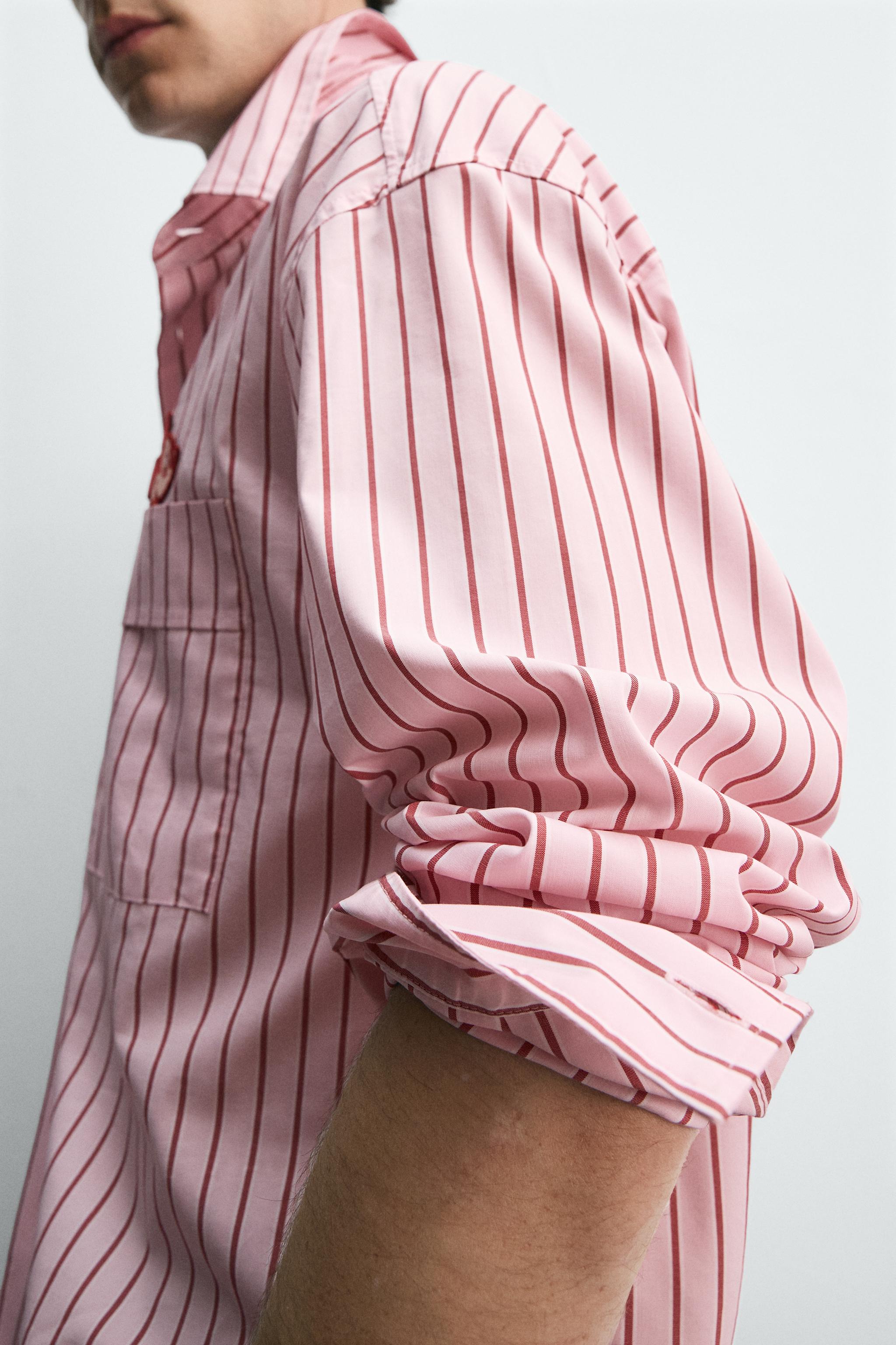 ミッキーマウス パッチ ストライプ柄シャツ HARRY LAMBERT FOR ZARA X