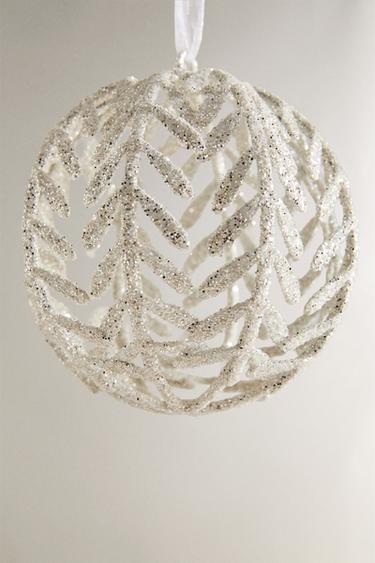 HERRINGBONE CHRISTMAS TREE DECORATION - Silver by Zara - Image 3