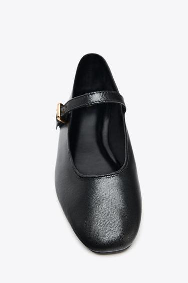 LEATHER BALLET FLATS 50TH ANNIVERSARY - Black by Zara - Image 4