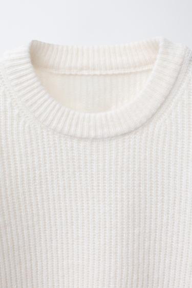 PULL EN MAILLE PERLÉE - Écru de Zara - Image 2