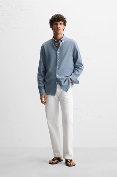 ÁO SƠ MI DÁNG REGULAR FIT - màu xanh biển nhạt từ Zara