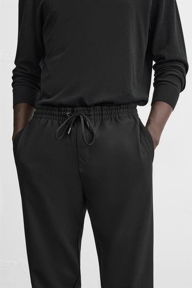 EASY CARE JOGGER WAIST TROUSERS - Black by Zara - Image 4