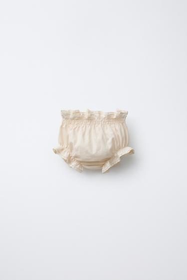 LACE-TRIMMED BRIEFS - Ecru by Zara