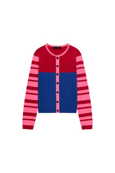 CHAQUETA PUNTO COLOR BLOCK - Multicolor de Zara