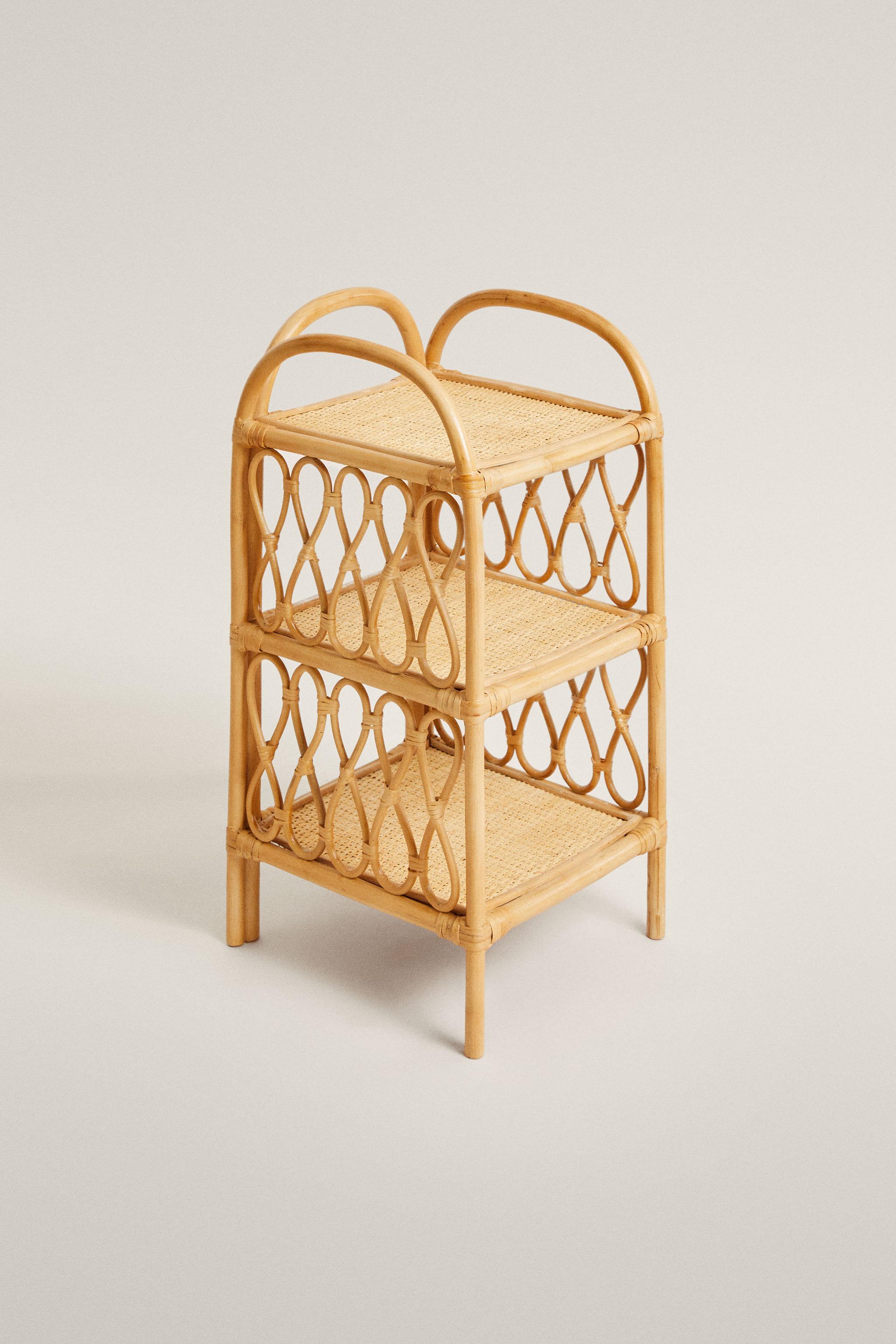 RATTAN BEDSIDE TABLE