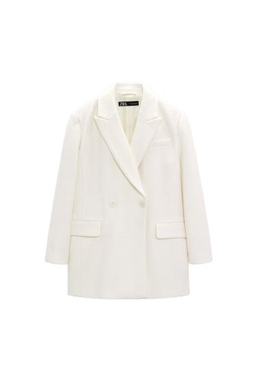CROPPED WOOL BLEND COAT
