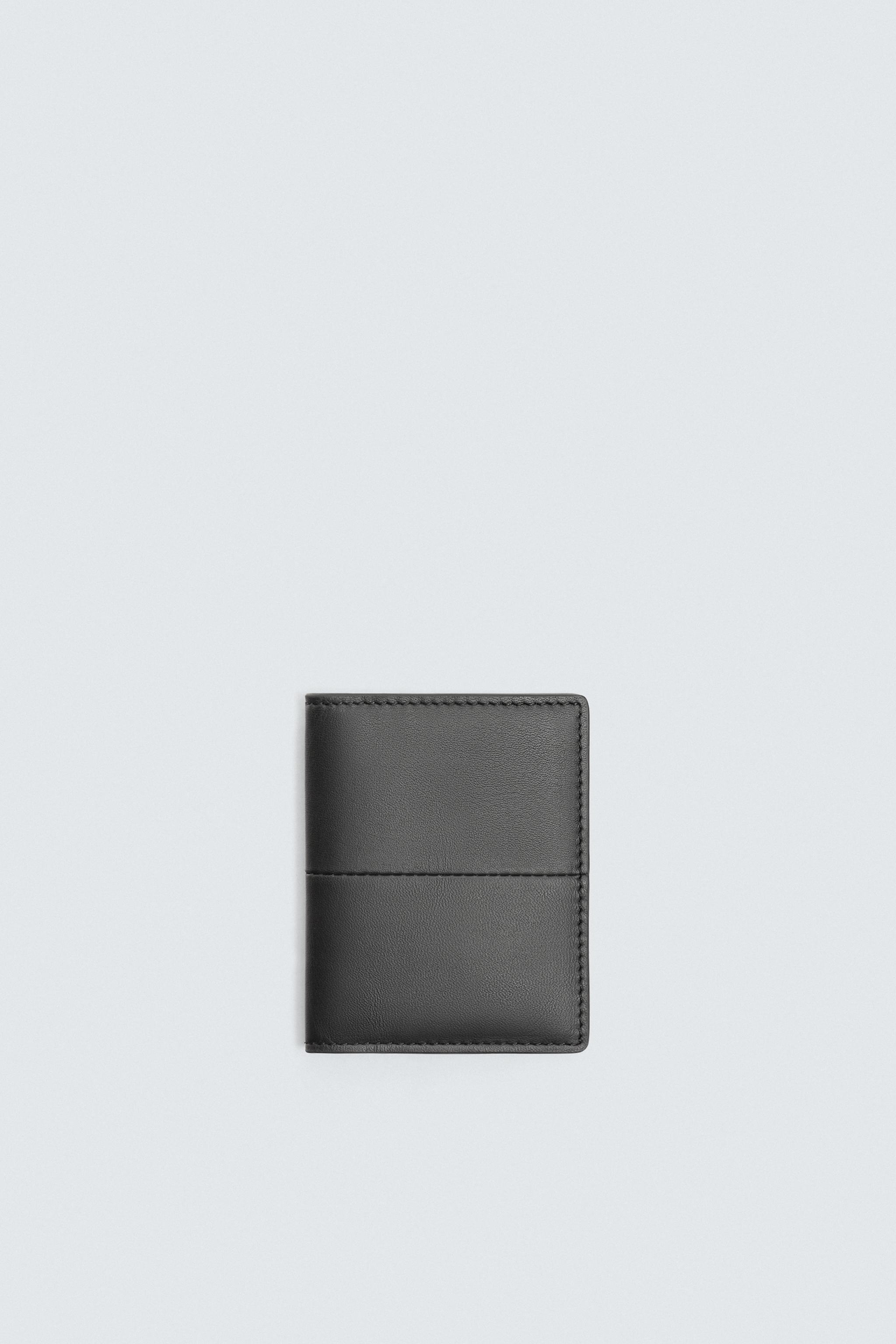 ★ドイツ発*ZARA*新作*本革カードホルダー/BLACK★ ZARA ザラ ショルダーバッグ 黒 合成皮革 カードポケット付き