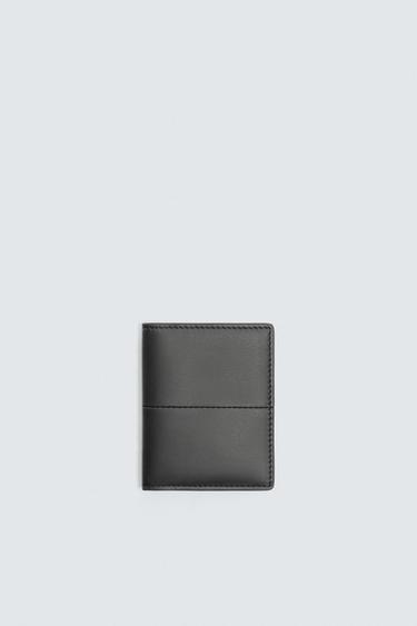 LEATHER CARD HOLDER - Black by Zara