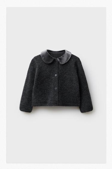 SUÉTER PUNTO CUELLO BOBO VELVET - Gris oscuro de Zara