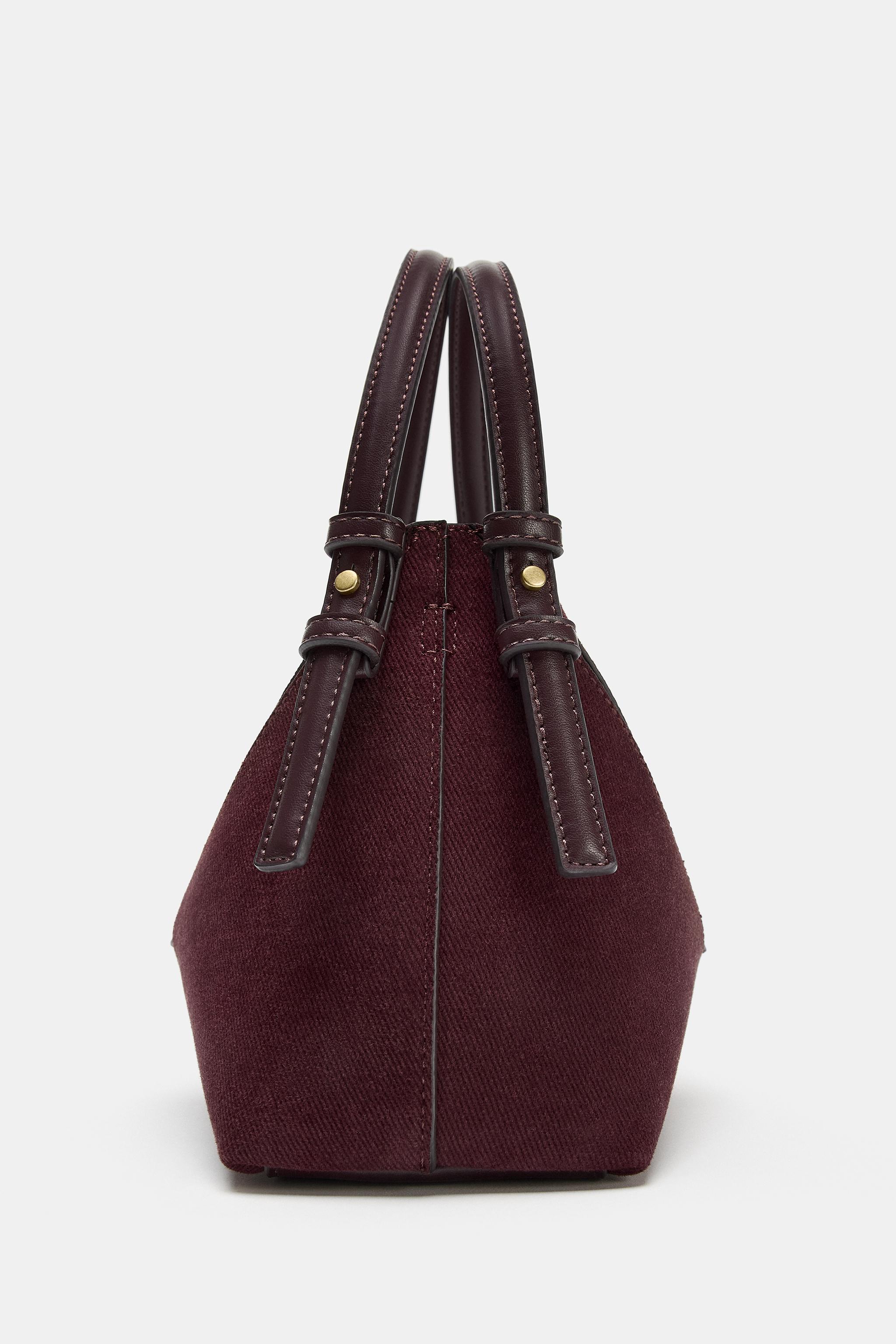 MINI TEXTURED STITCHED BUCKET BAG