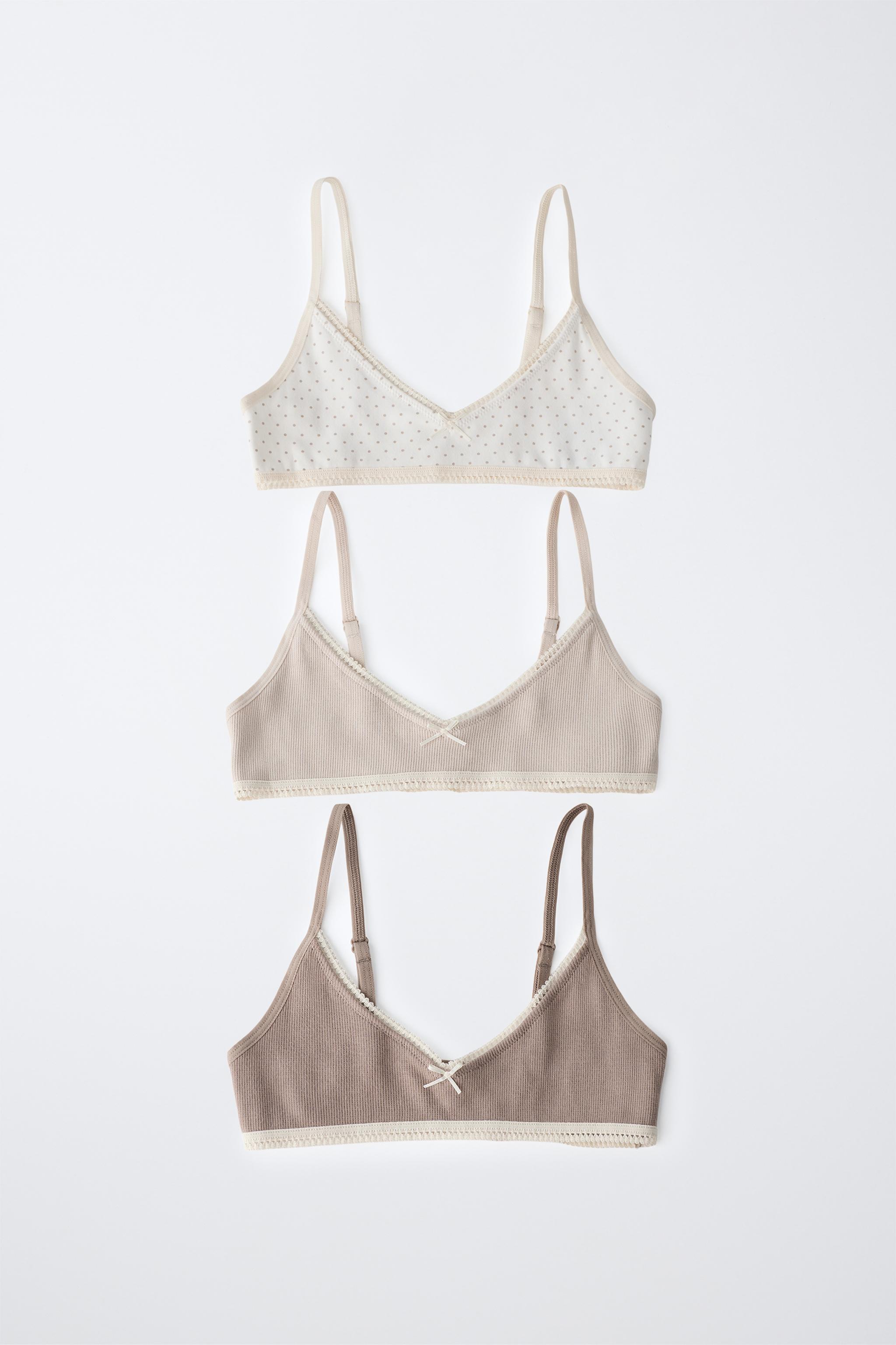 9-14 YEARS/ THREE-PACK RIBBED LACE CAMISOLES