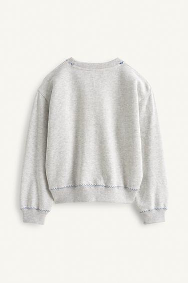 LIMITED EDITION EMBROIDERED SWEATSHIRT - Grey marl by Zara - Image 6