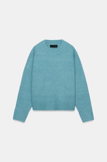 Zara SOFT KNIT JUMPER - Faded blue