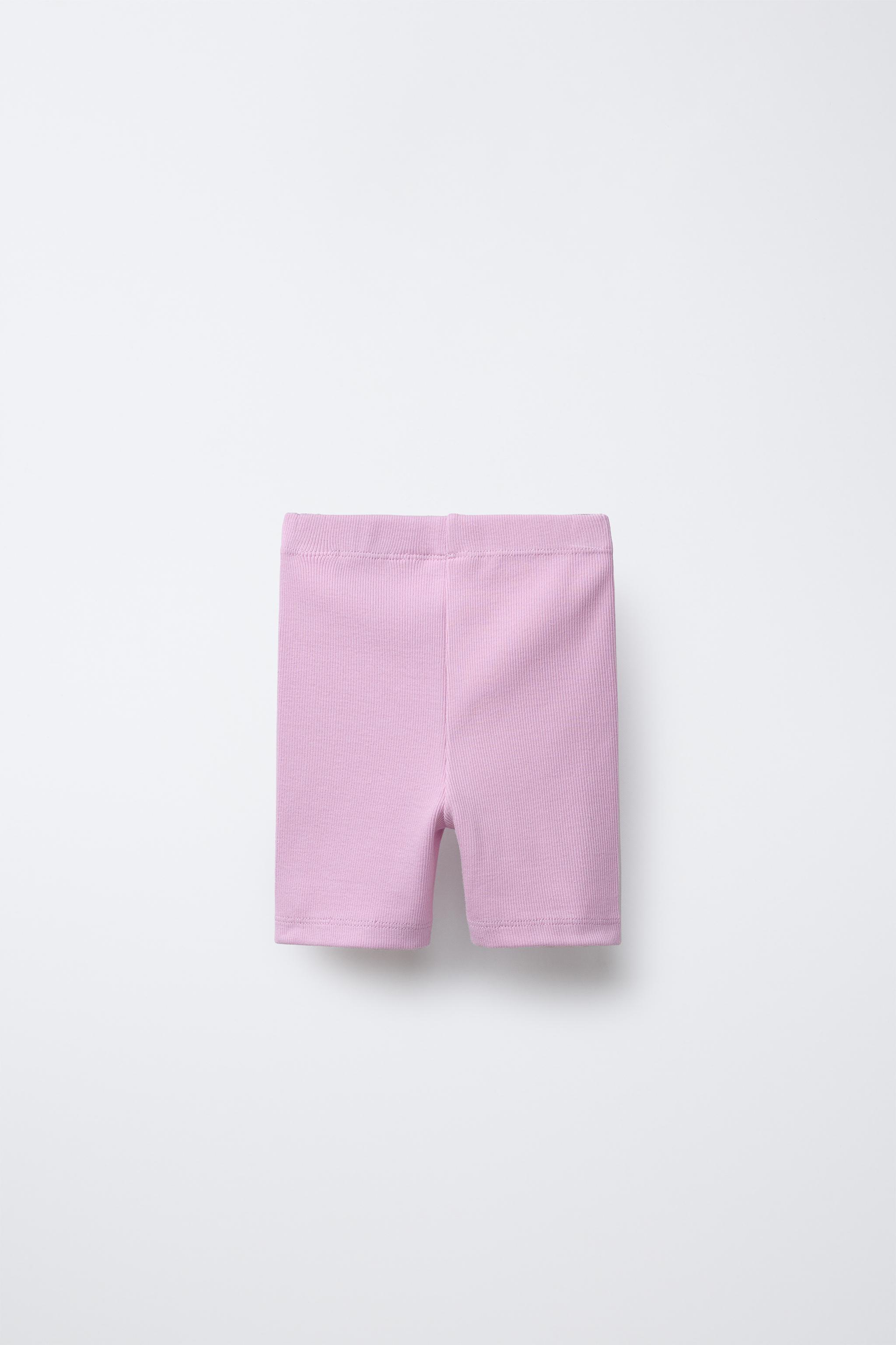 RIB-KNIT BIKE SHORTS - Pastel mauve | ZARA United States