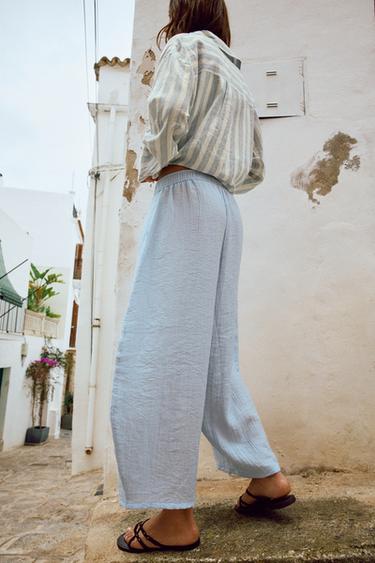 RUSTIC BARREL TROUSERS - Sky blue by Zara - Image 2