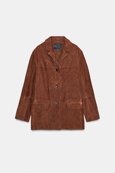 OVERSIZE-JACKE AUS 100 % WILDLEDER ZW COLLECTION LIMITED EDITION - Braun von Zara