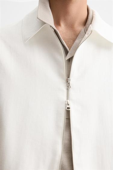 100% LINEN JACKET - White by Zara - Image 5
