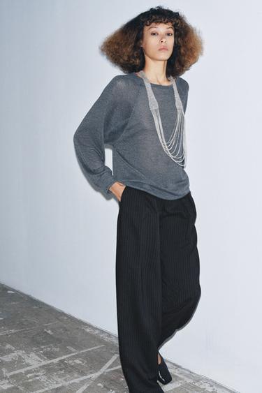 RUSTIC LONG SLEEVE JUMPER - Anthracite grey by Zara