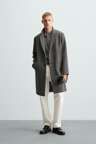 WOOL BLEND COAT - Grey by Zara