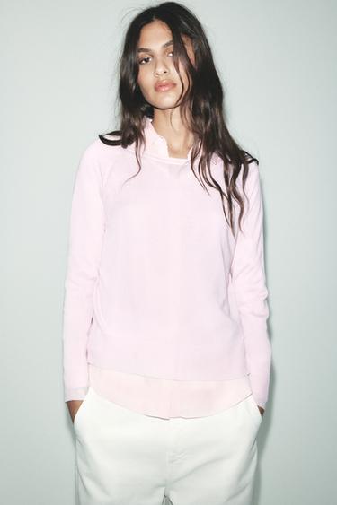 JERSEY BÁSICO PUNTO - Rosa claro de Zara