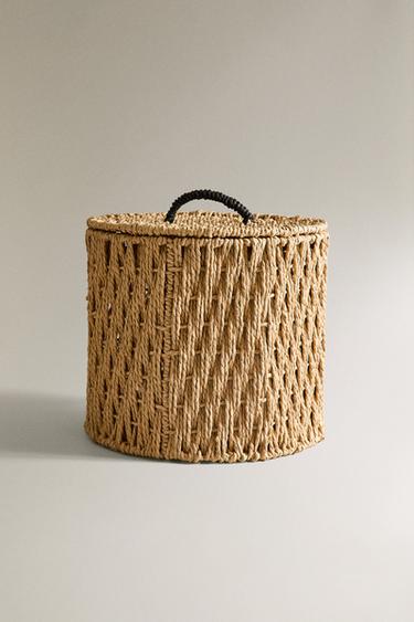 PANIER ROND COUVERCLE - Beige clair de Zara