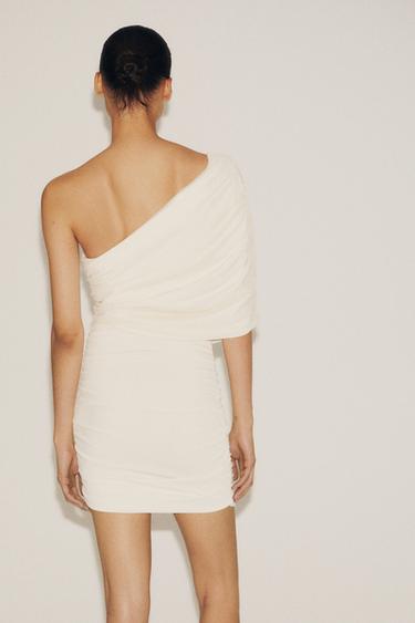 ROBE COURTE BIMATIÈRE - Blanc cassé de Zara - Image 3