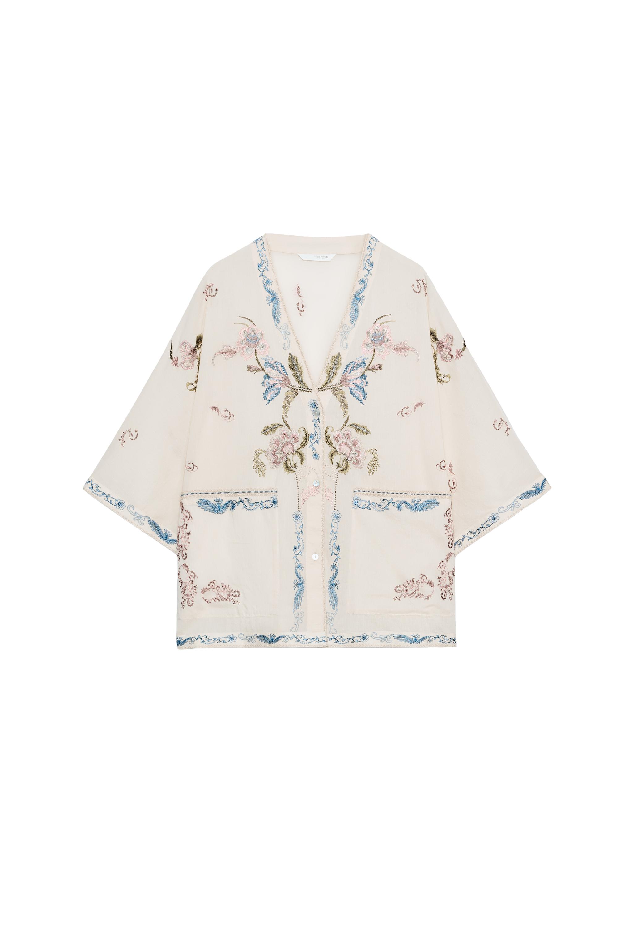 刺繍入りシャツ ZW COLLECTION - エクリュ | ZARA Japan / 日本