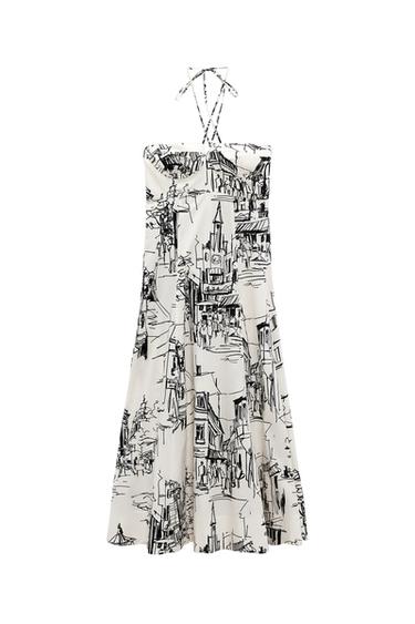 PRINTED MIDI DRESS