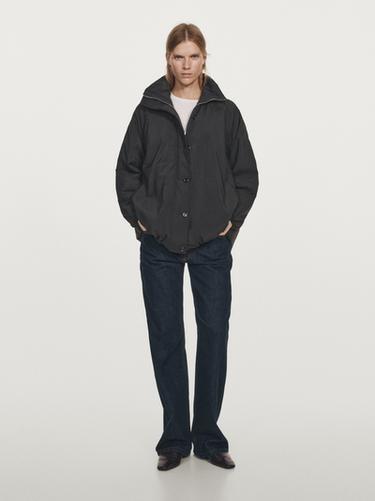 Zara Water-repellent padded parka with high neck - Black