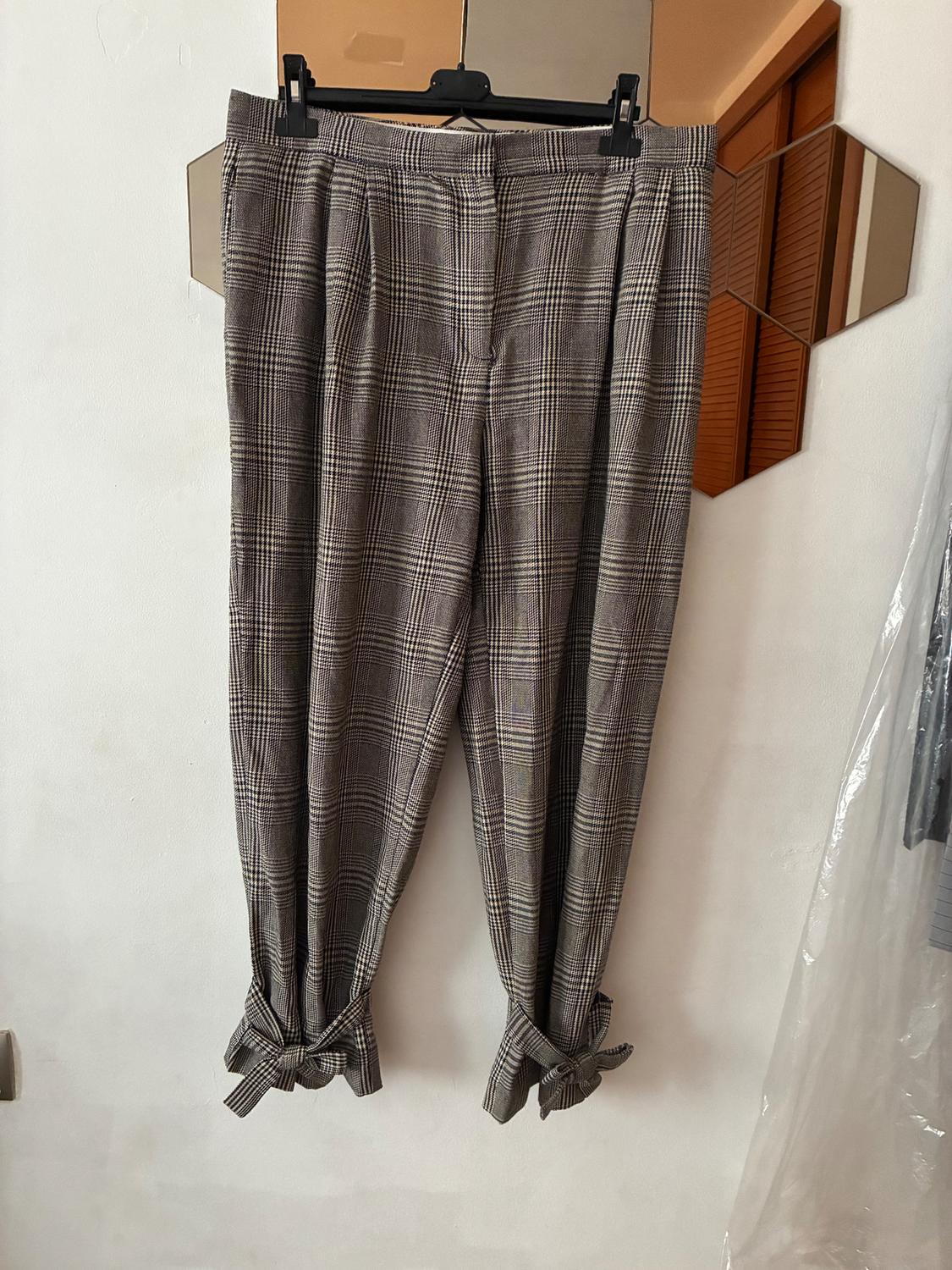 HOUNDSTOOTH TROUSERS WITH TIE HEM - Image 3