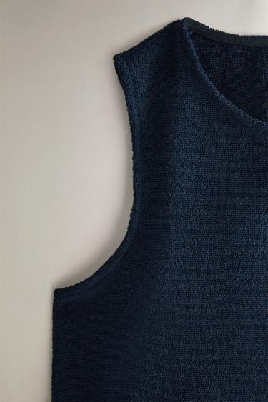 COTTON TERRY BEACH TOP - Navy blue by Zara - Image 2
