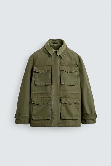 WASHED MULTI-POCKET JACKET - Dark brown by Zara