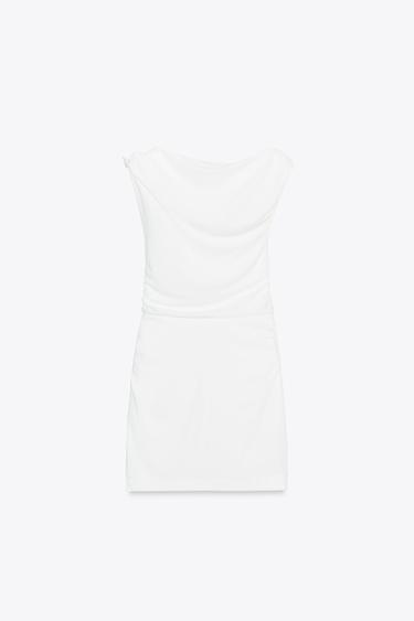 ROBE COURTE ASYMÉTRIQUE - Blanc de Zara - Image 7
