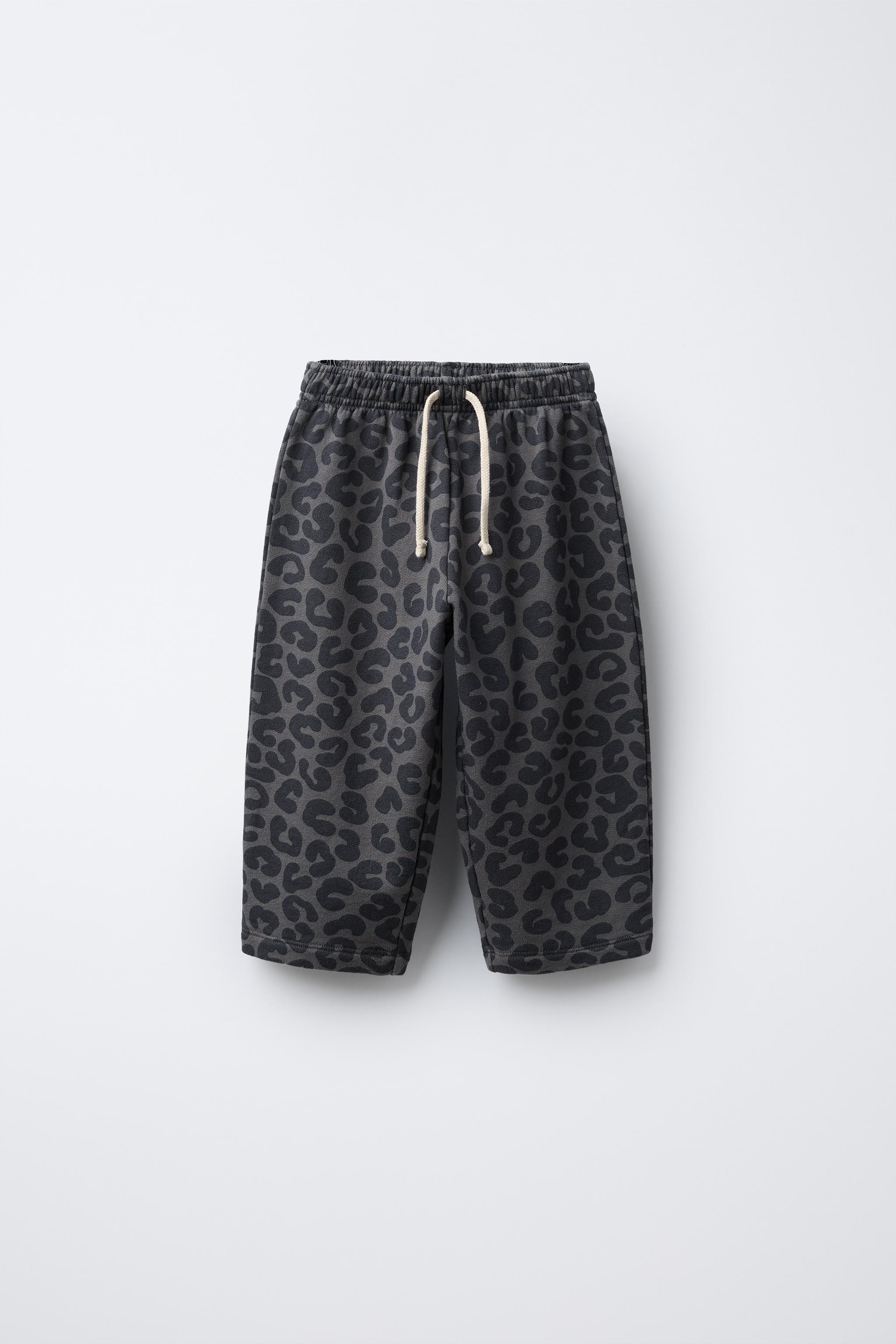 ANIMAL PRINT PANTS - Anthracite grey | ZARA United States