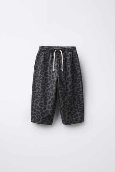 PANTALÓN ANIMAL PRINT - Gris antracita de Zara - Imagen 0
