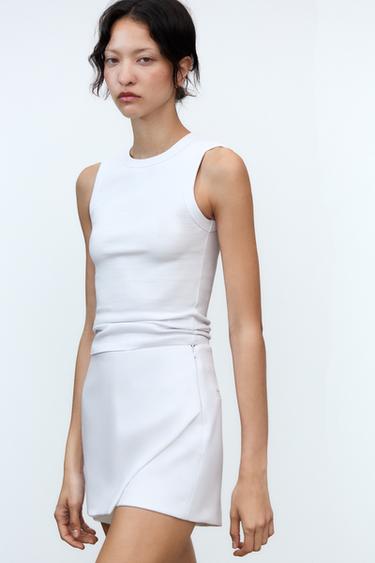 ASYMMETRIC SKORT - White by Zara