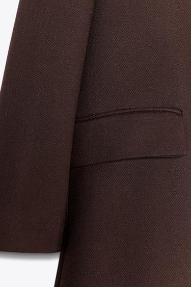MANTEAU SANS COL ÉPAULETTES - Marron de Zara - Image 6