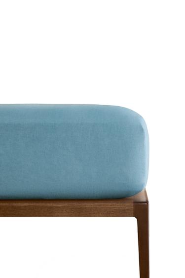 Zara LINEN FITTED SHEET | 30 CM HIGH - Blue