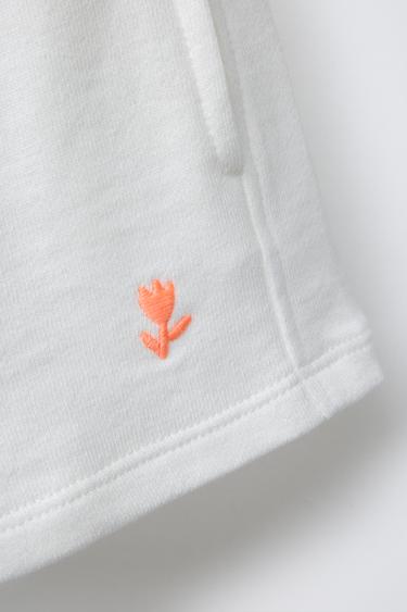 BERMUDA EN MOLLETON BRODÉ - Blanc de Zara - Image 3