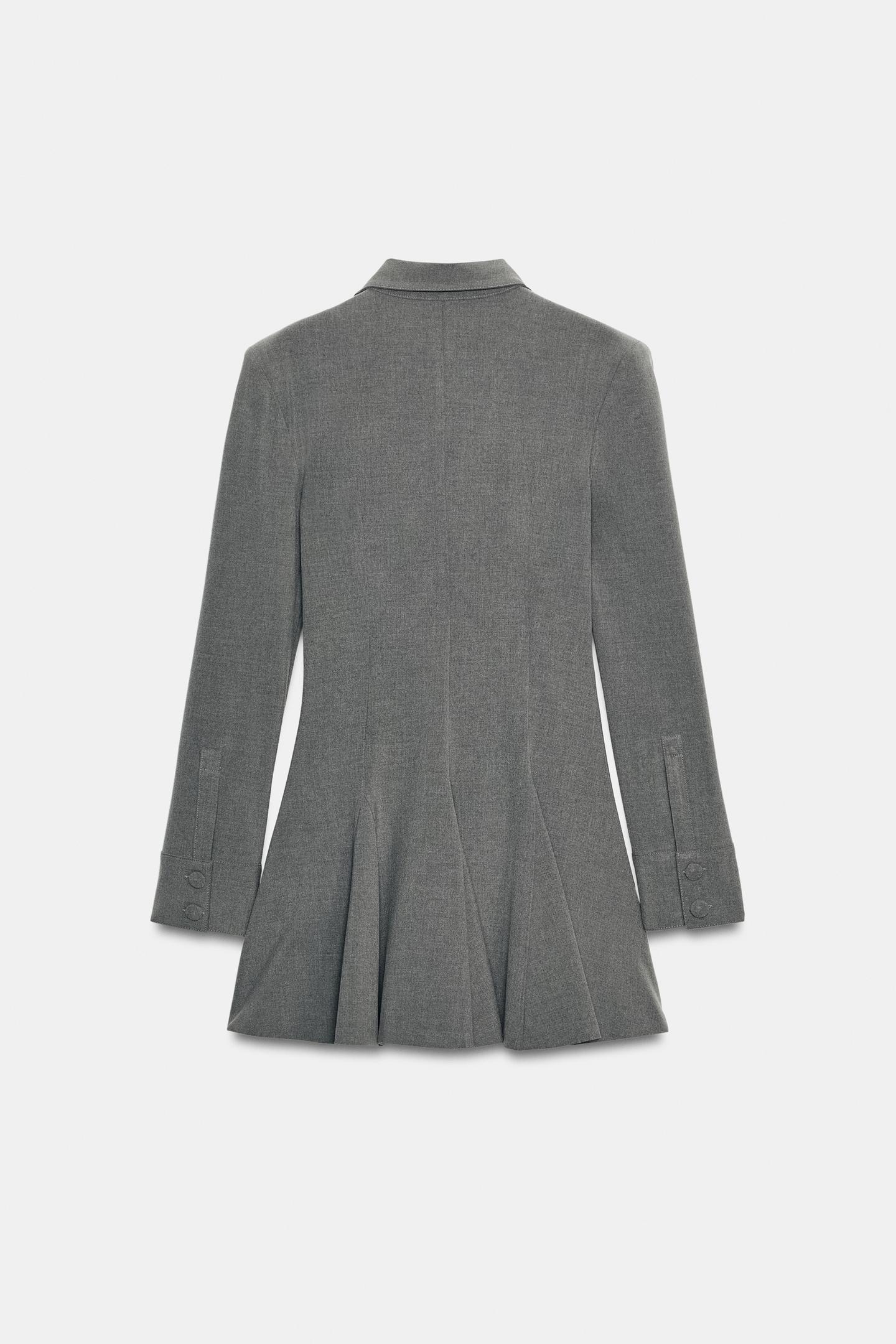 Женское платье Zara Mini Shirt Dress, цвет: Светлый серый — фото 7