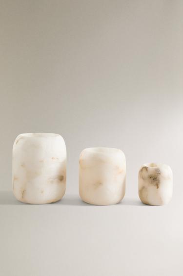 ALBASTEN KAARSHOUDER - Wit van Zara