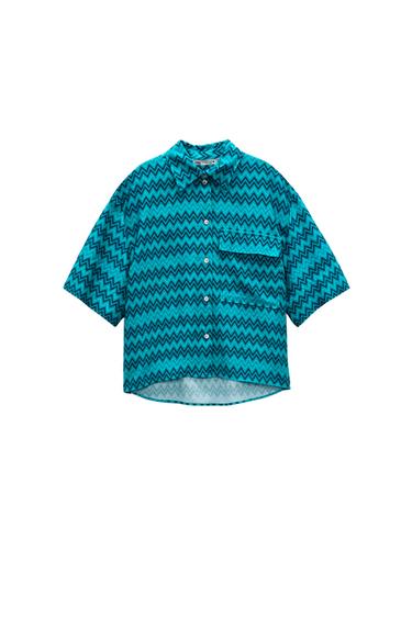 PRINTED HALTER NECK SHIRT