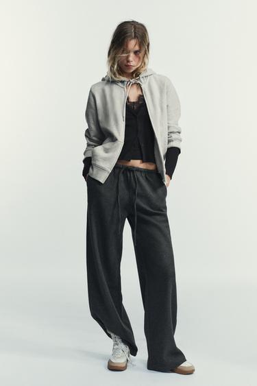 PANTALÓN PALAZZO LAZADA - Gris vigoré de Zara