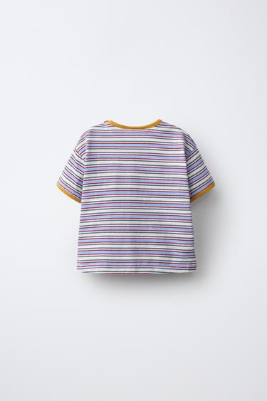 STRIPED FRUIT OF THE LOOM T-SHIRT — Multicolored 2