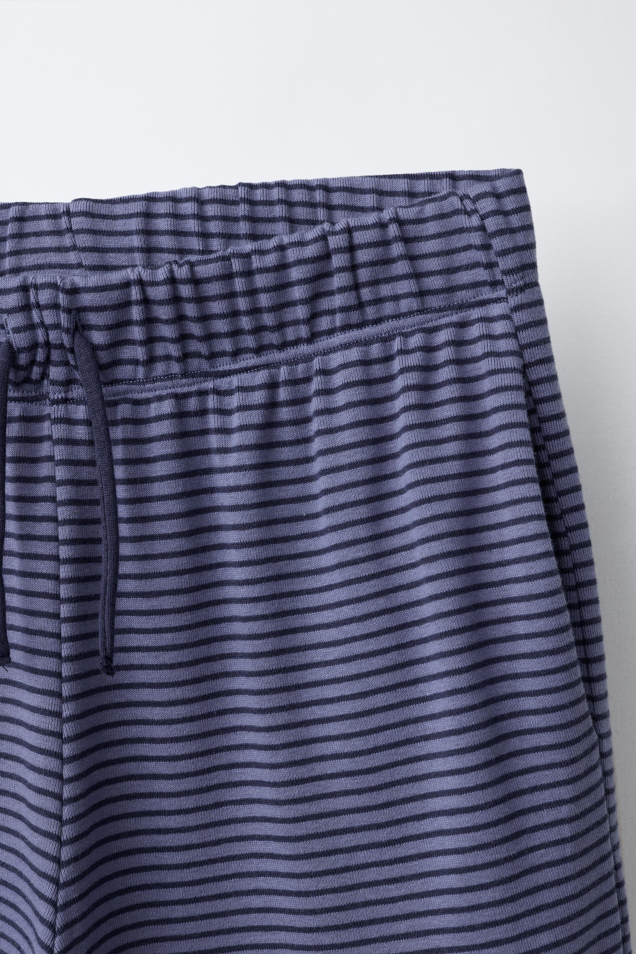 Pantalon Pyjama Zara Trafa En Laine - Plaid Gris Multi, Style Détente Chic