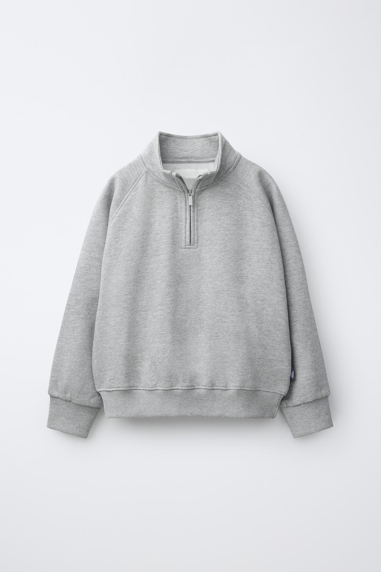 LABEL DETAIL SWEATSHIRT — Gray marl