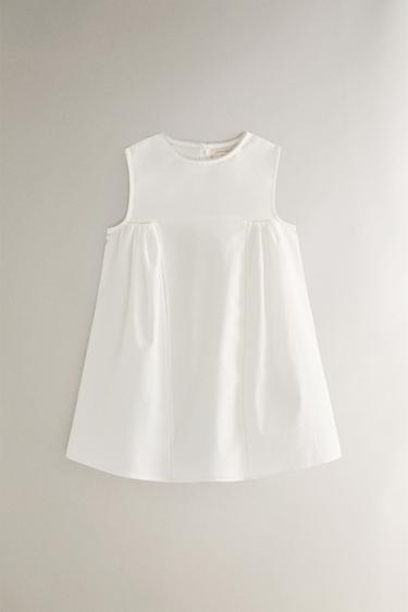 VESTIDO BEBÊ COM ENTREMEIOS - Branco-marfim da Zara