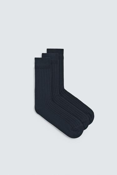 3-PACK OF RIBBED SOCKS - Navy blue by Zara
