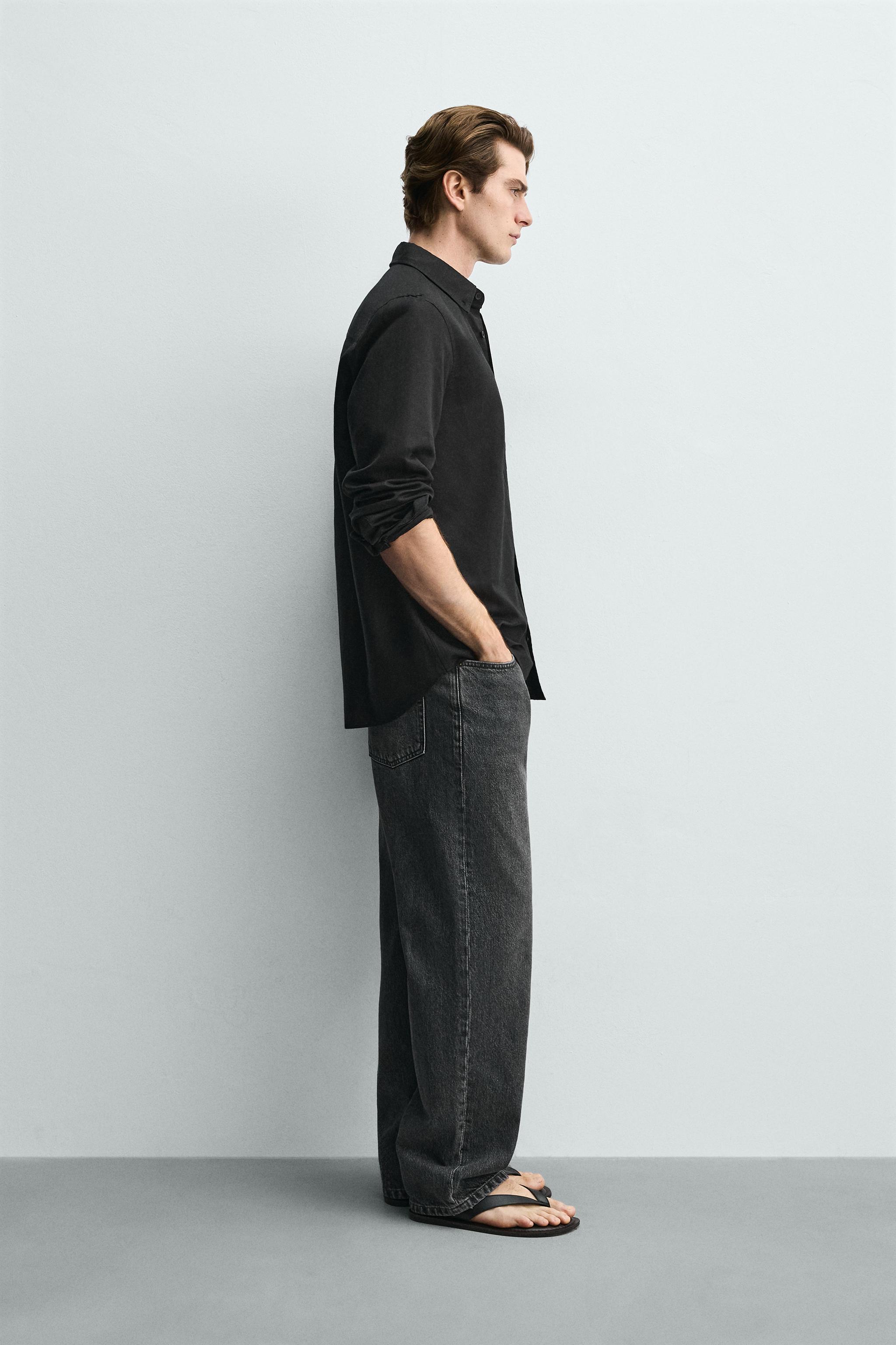 REGULAR FIT LINEN - COTTON SHIRT